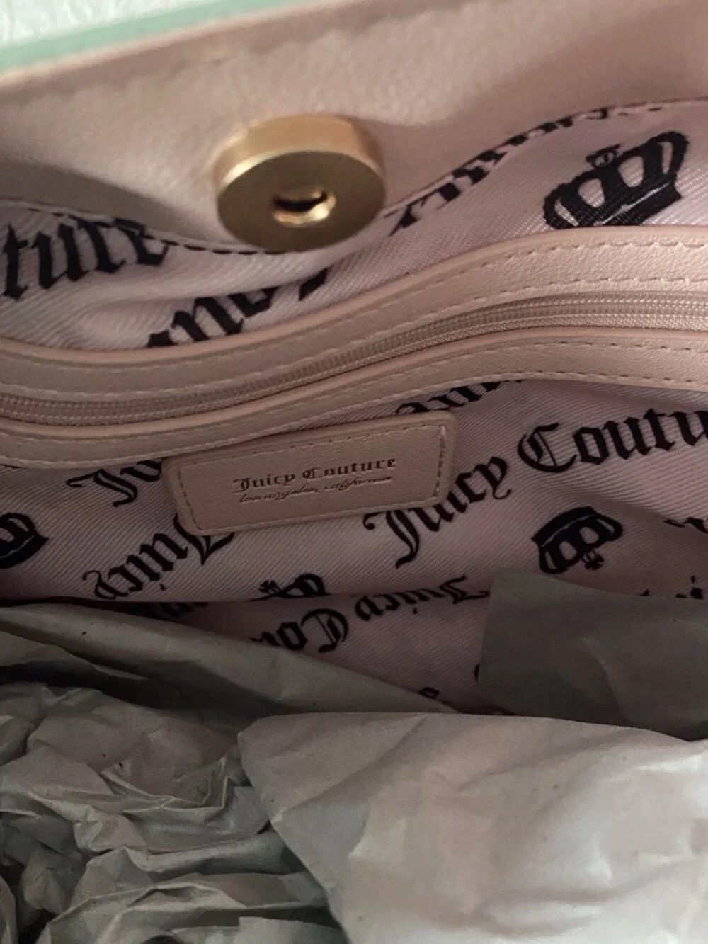 Juicy Couture Royal To Juicy Satchel Bag In Frosty Green Pink W/Charm VIRAL‎ NEW